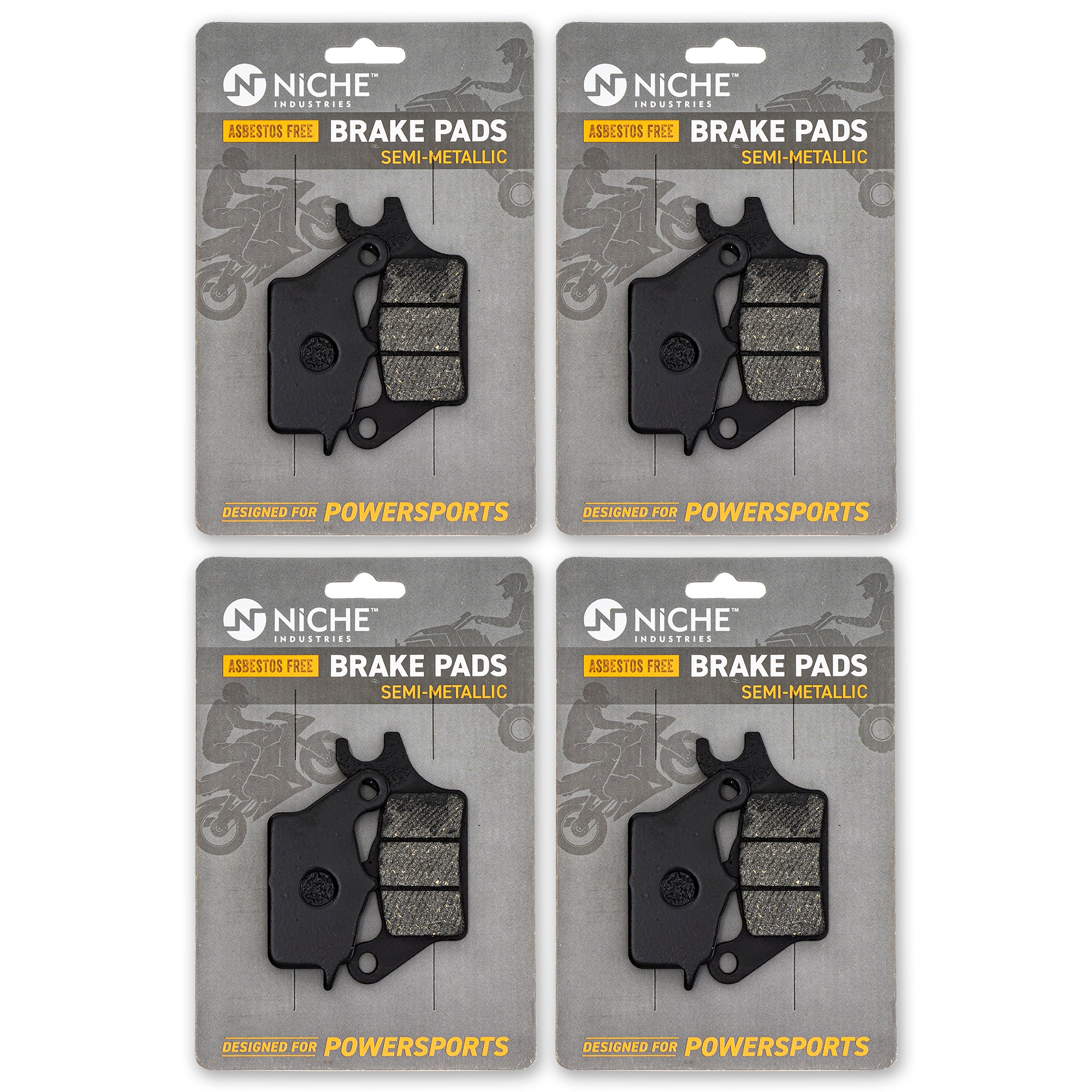 Front Semi-Metallic Brake Pad Set 4-Pack for zOTHER KTM Kawasaki Z125 41048-1141 NICHE 519-KPA2626D