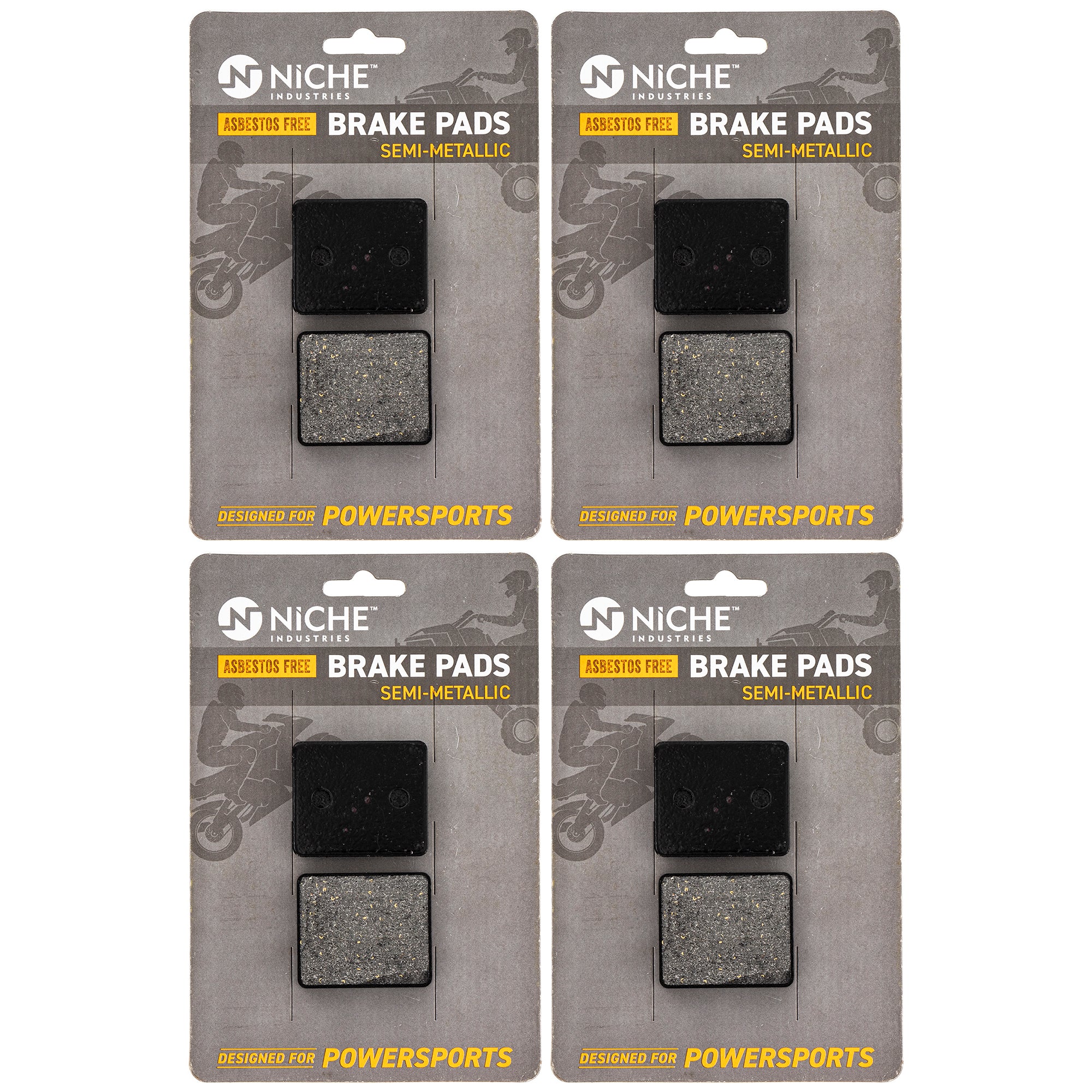 Rear Brake Pads Kit Semi-Metallic 4-Pack for Stens Polaris XLT XCR WideTrak Trail 1930588 NICHE 519-KPA2627D
