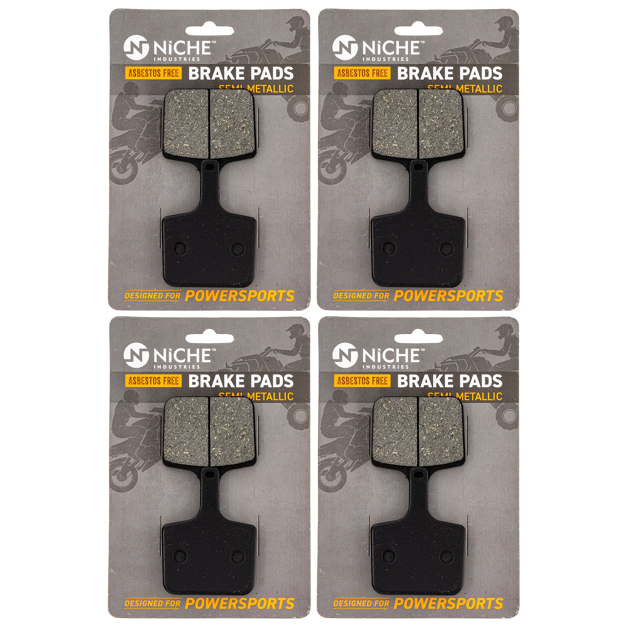 Rear Brake Pads Kit Semi-Metallic 4-Pack for Polaris XC Tran Trail Touring 2202727 NICHE 519-KPA2628D