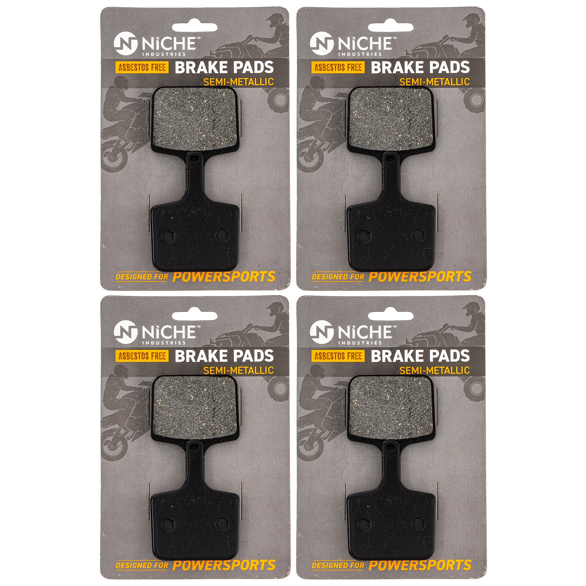 Rear Brake Pads Kit Semi-Metallic 4-Pack for Polaris XC Trail Touring Switchback 2202202 NICHE 519-KPA2629D