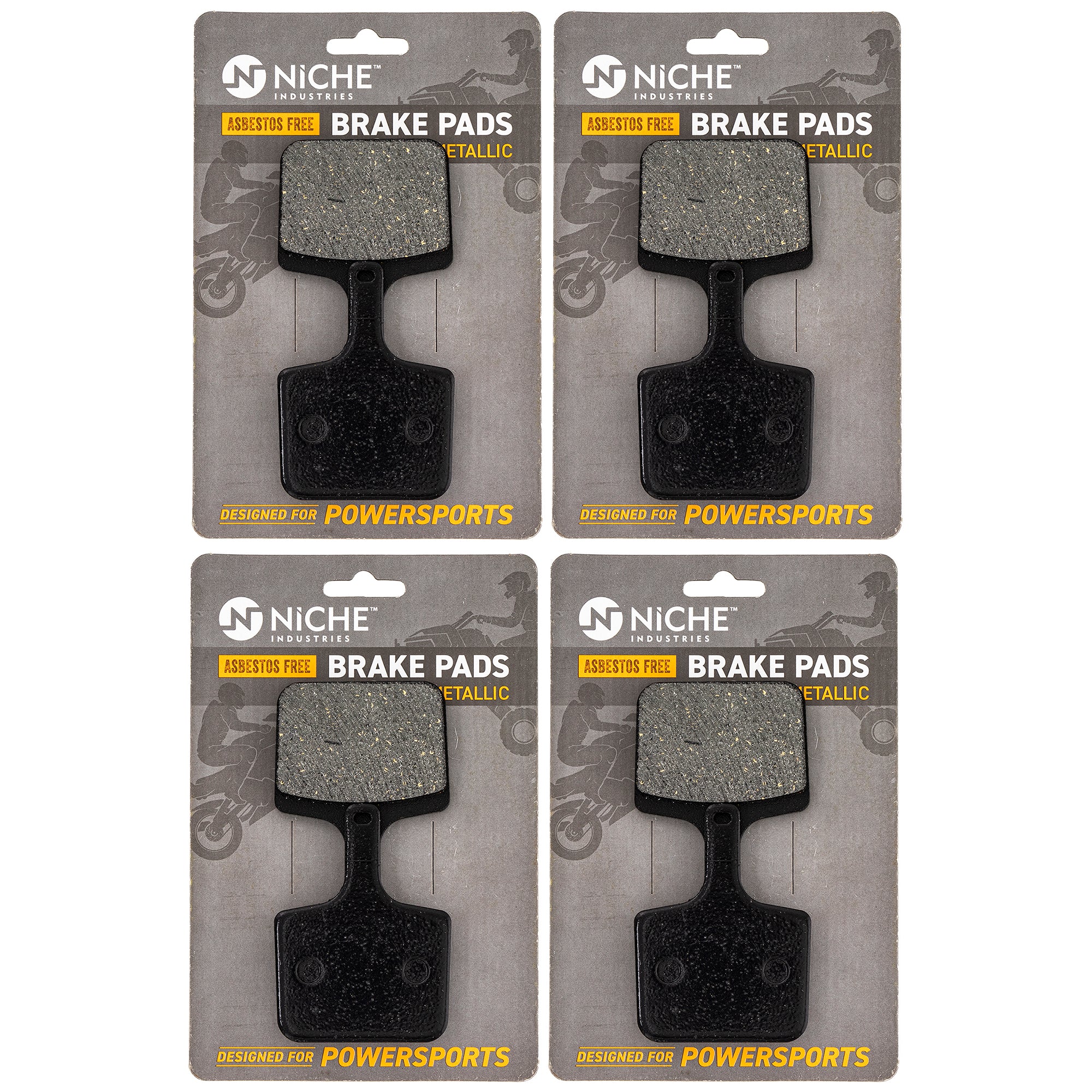 Rear Brake Pads Kit Semi-Metallic 4-Pack for Polaris Voyager Switchback Rush RMK 2204036 NICHE 519-KPA2620D