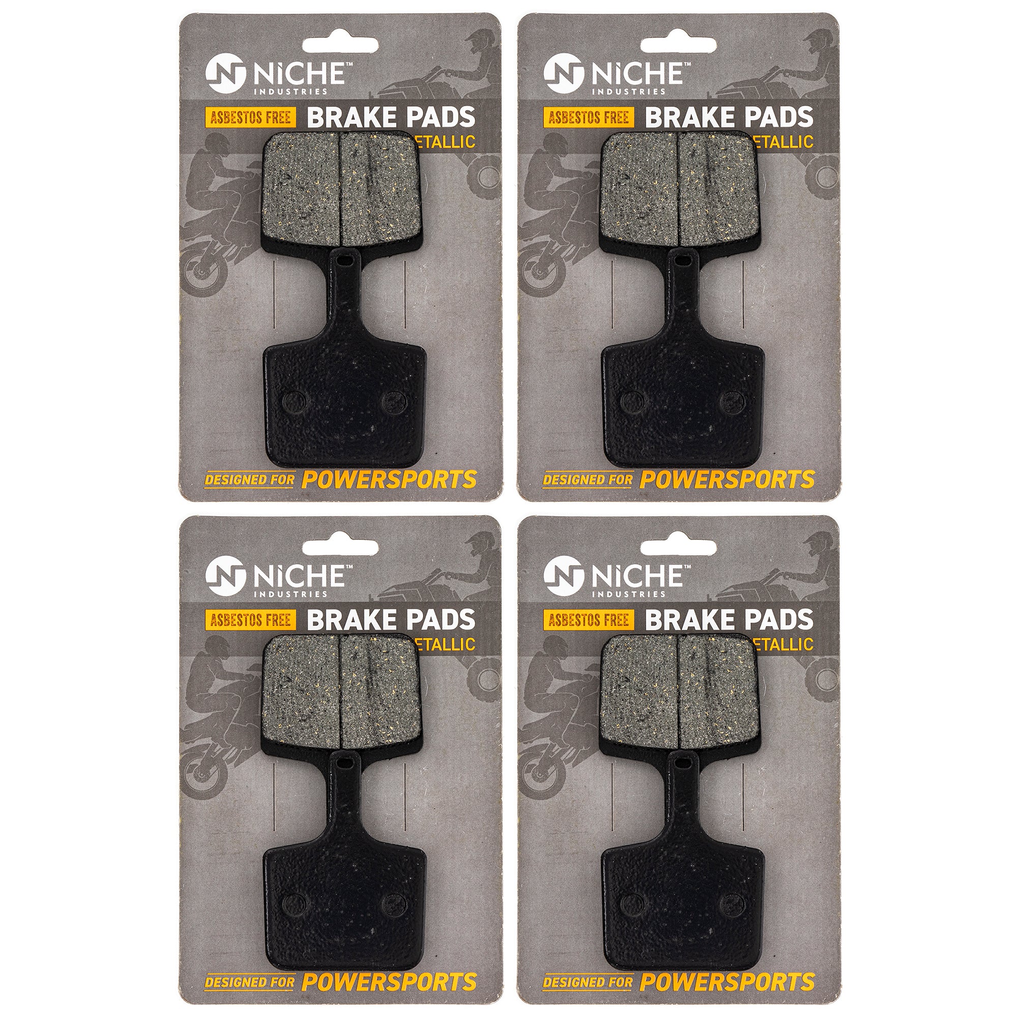 Rear Brake Pads Kit Semi-Metallic 4-Pack for Polaris Voyager Switchback SKS Rush 2205500 NICHE 519-KPA2621D