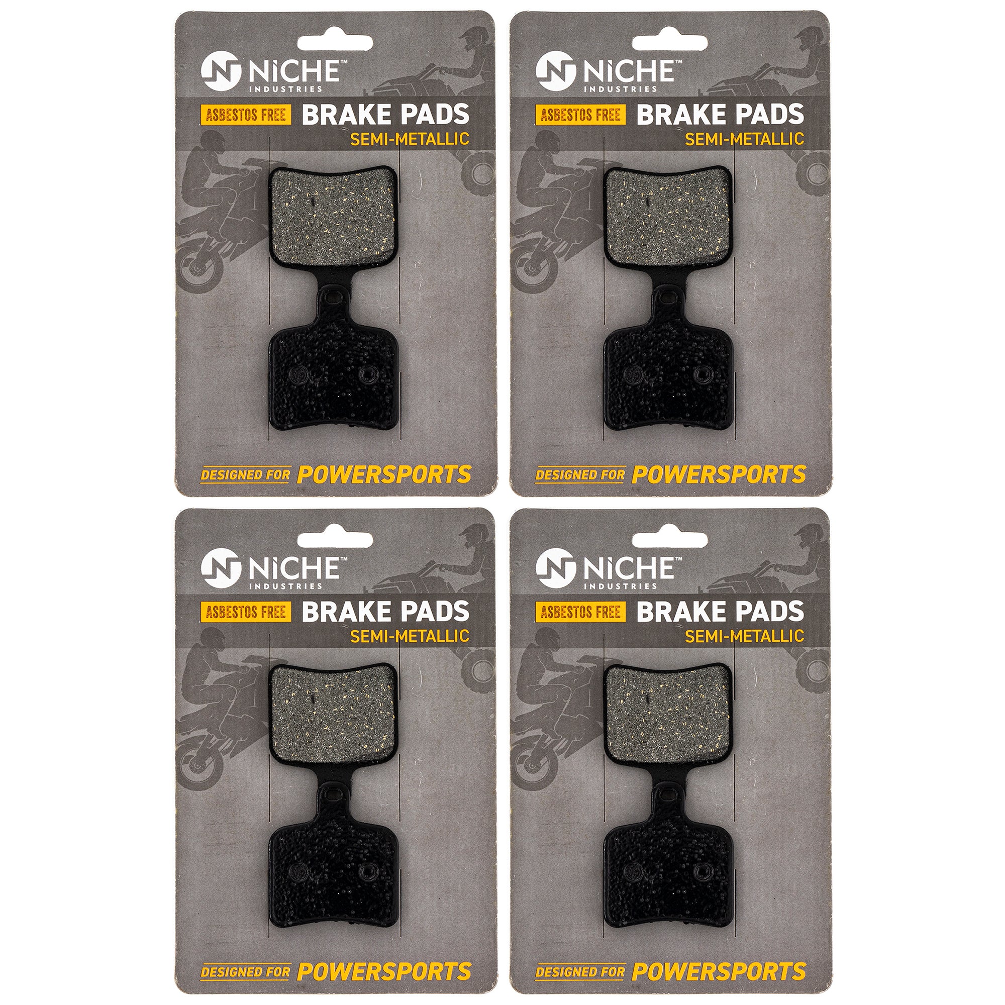 Rear Brake Pads Kit Semi-Metallic 4-Pack for Polaris SKS RMK Pro 2206462 2205920 NICHE 519-KPA2633D