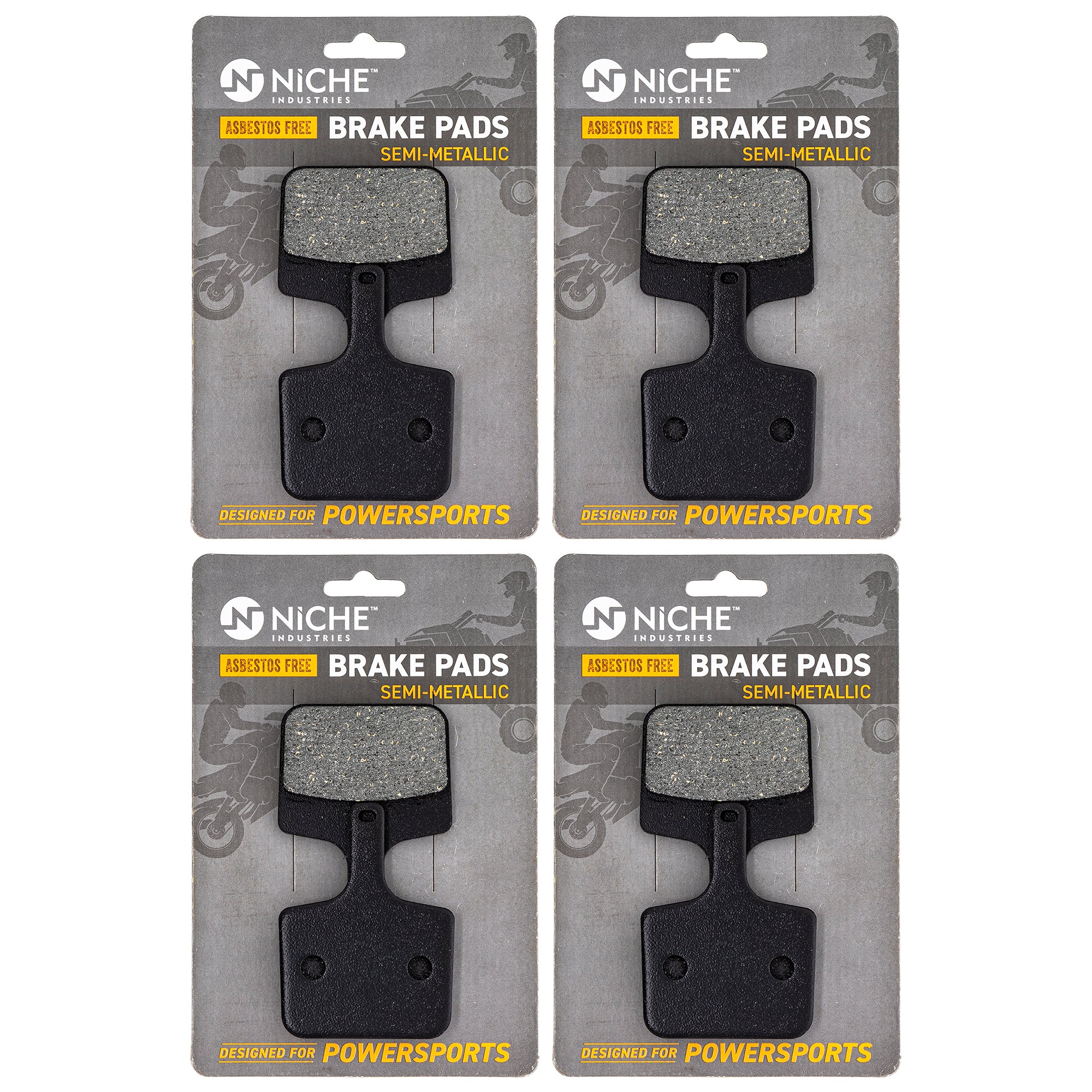 Rear Brake Pads Kit Semi-Metallic 4-Pack for Polaris WideTrak 2203532 NICHE 519-KPA2634D