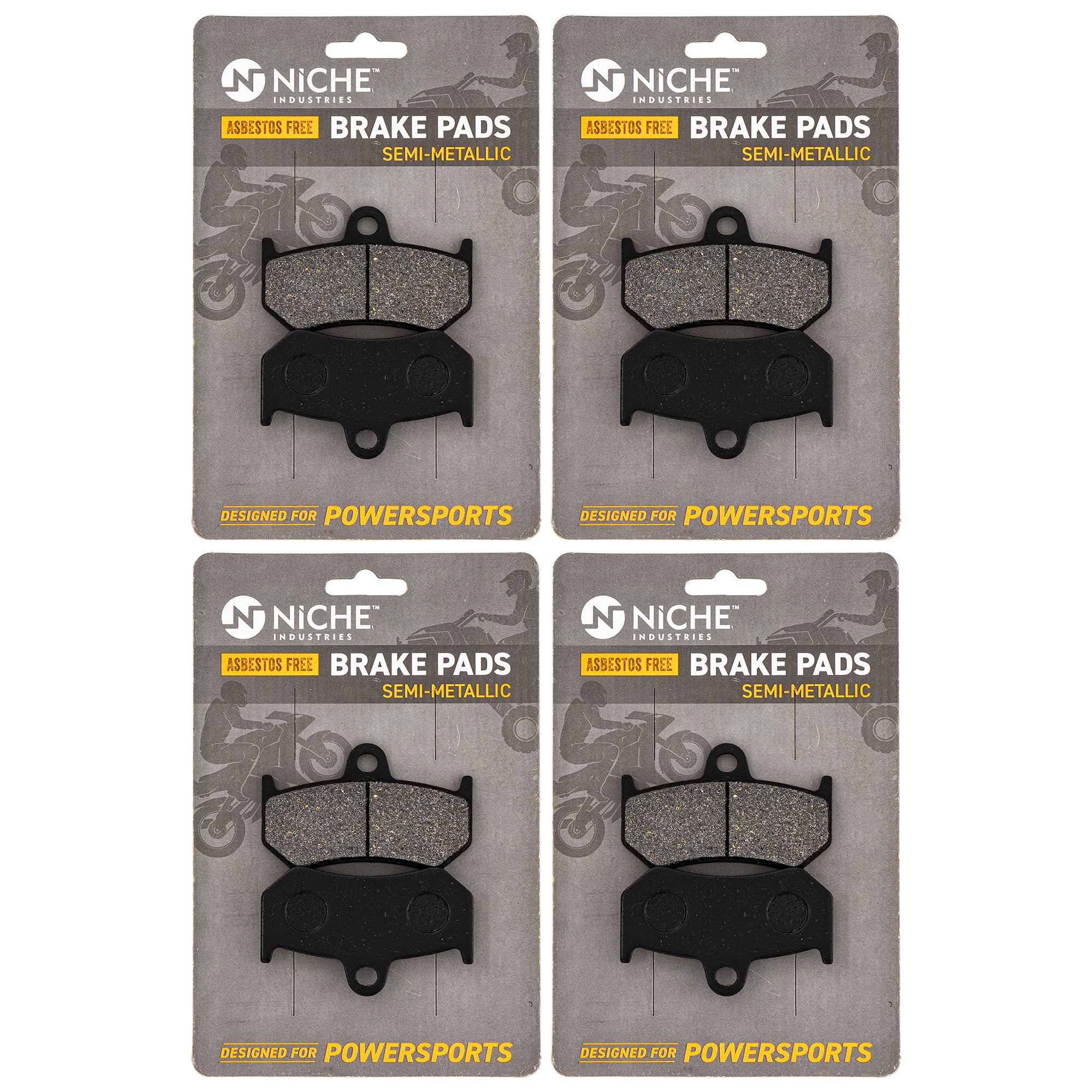 Rear Brake Pads Kit Semi-Metallic 4-Pack for zOTHER Yamaha VK RX1 RX RS 8FU-W0046-01-00 NICHE 519-KPA2638D