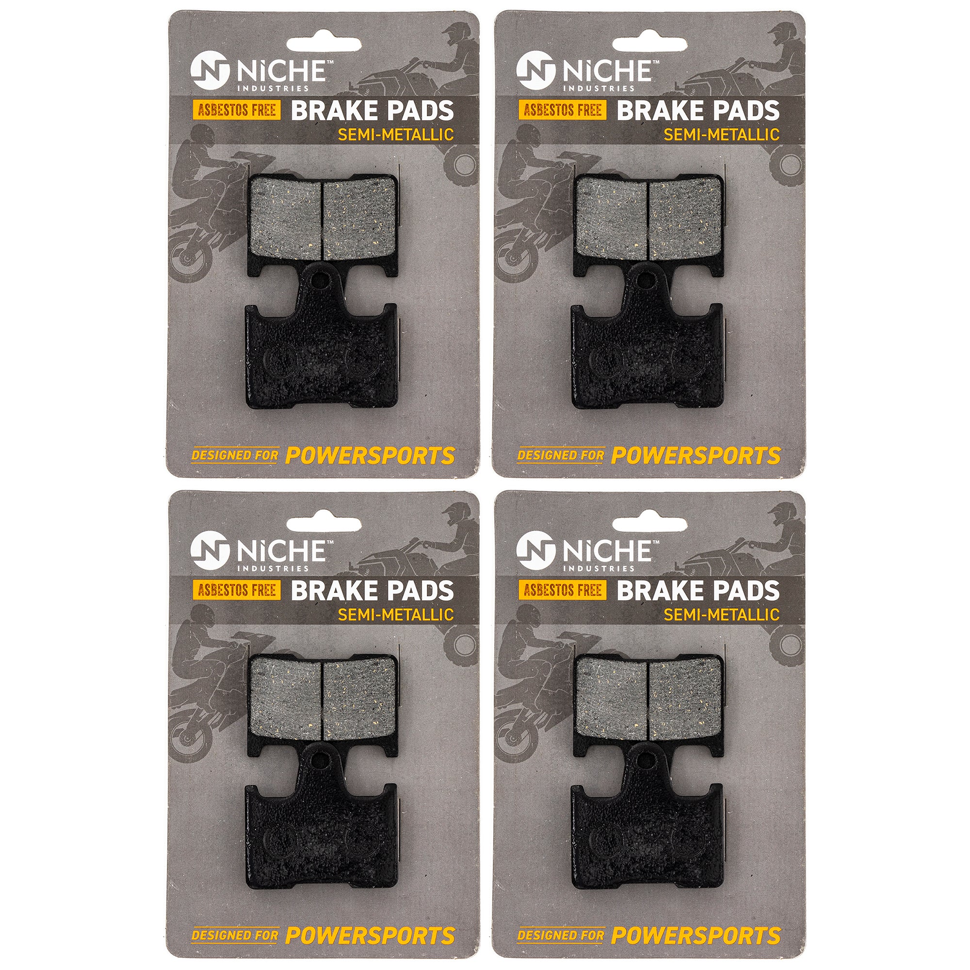 Rear Brake Pads Kit Semi-Metallic 4-Pack for zOTHER Yamaha VK RX1 RX RS 8FA-W0046-01-00 NICHE 519-KPA2630D
