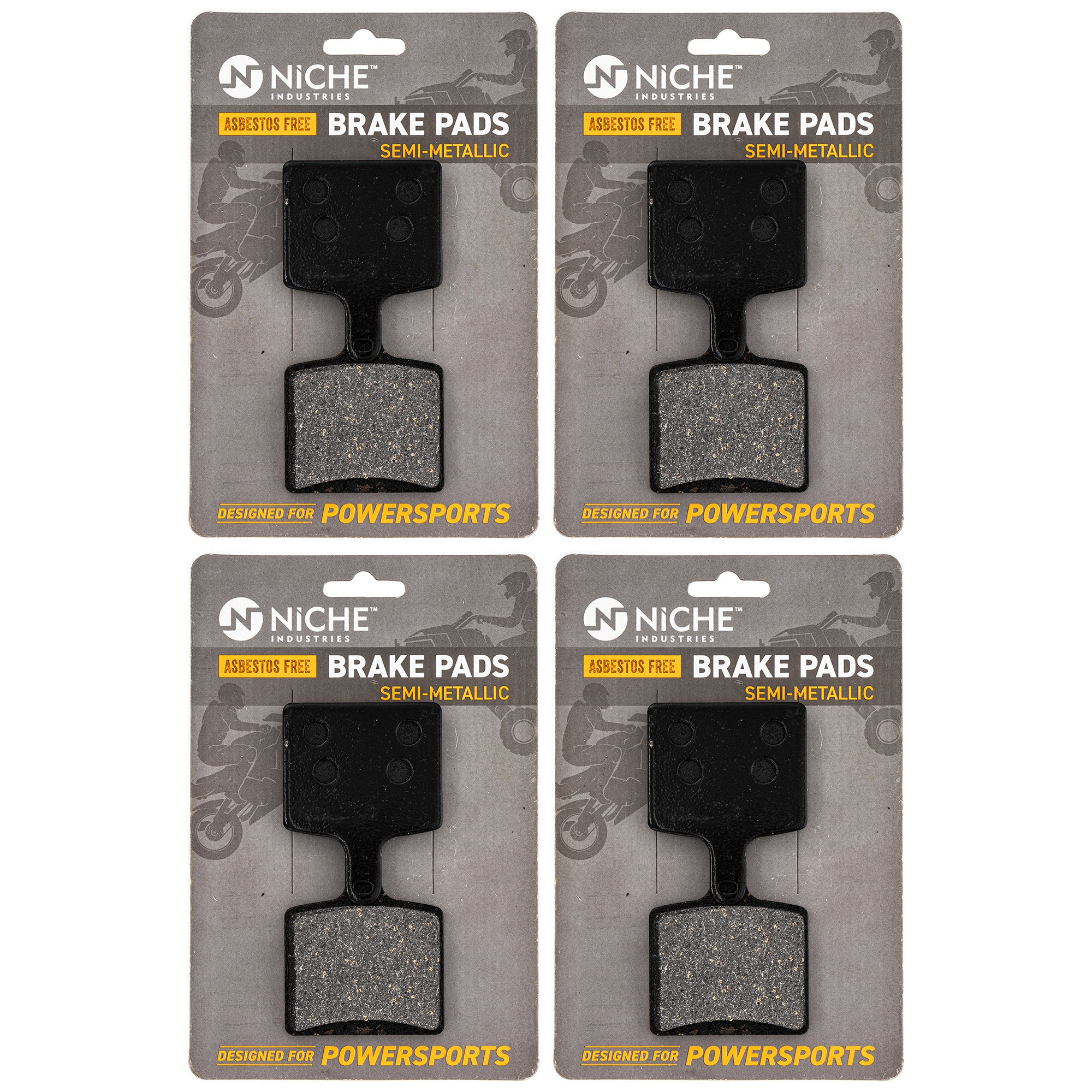 Rear Brake Pads Kit Semi-Metallic 4-Pack for Yamaha SR Sidewinder 8JP-F5811-00-00 NICHE 519-KPA2643D