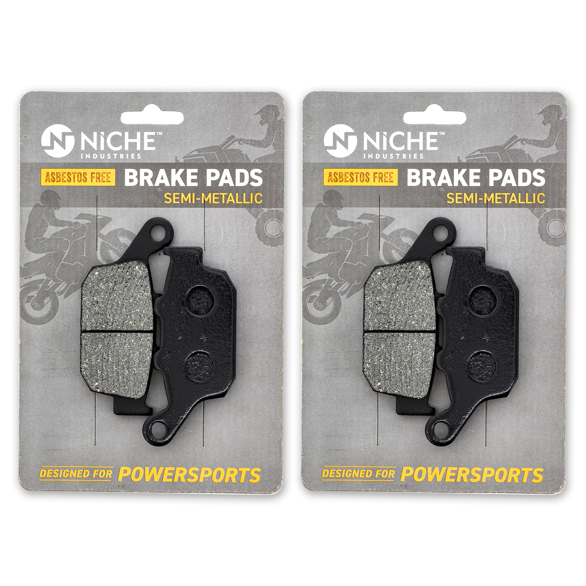 Rear Brake Pads Kit Semi-Metallic 2-Pack for Yamaha FZ6R NICHE 519-KPA2647D