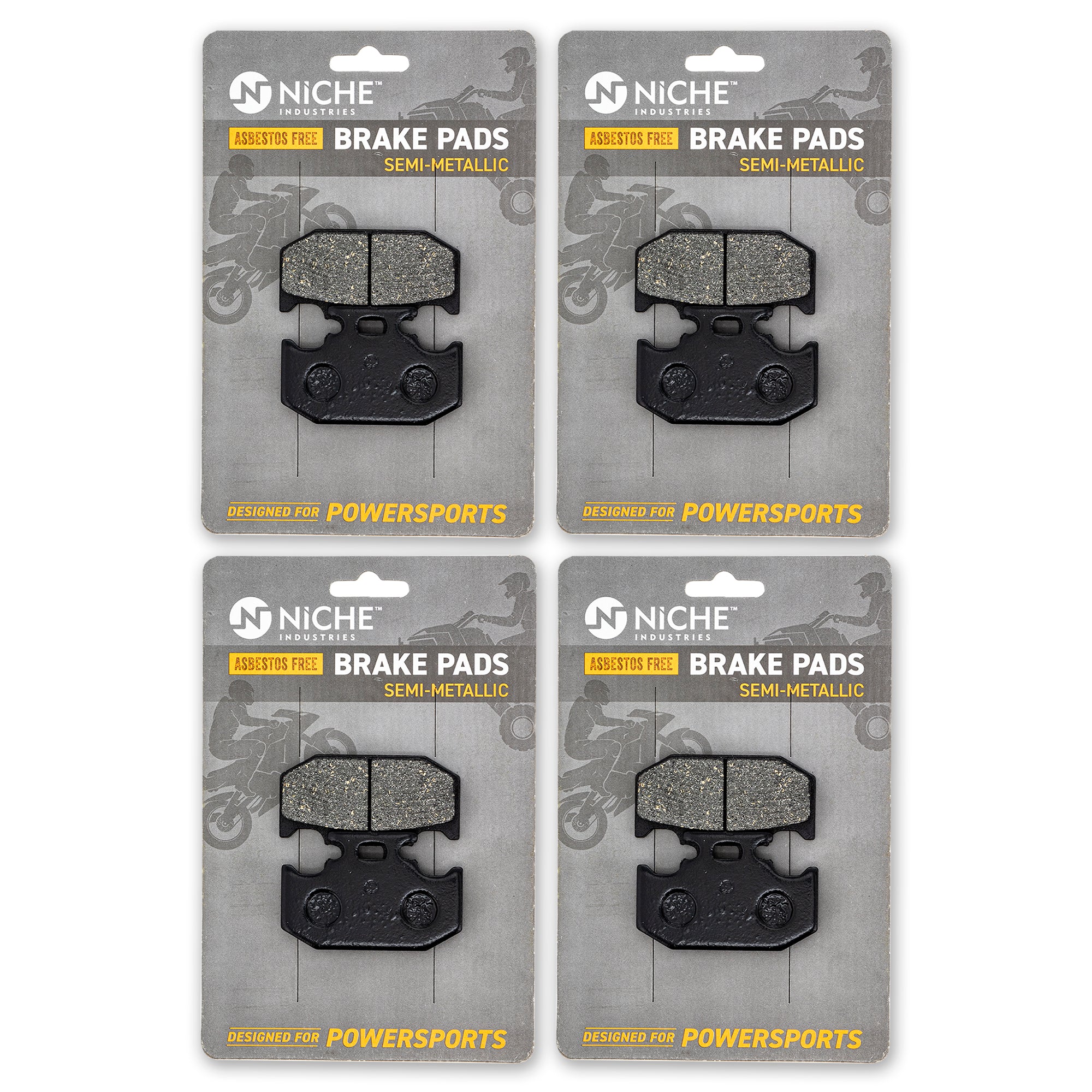 Rear Brake Pads Kit Semi-Metallic 4-Pack for Yamaha TTR250 TTR225 5GF-W0046-00-00 NICHE 519-KPA2648D