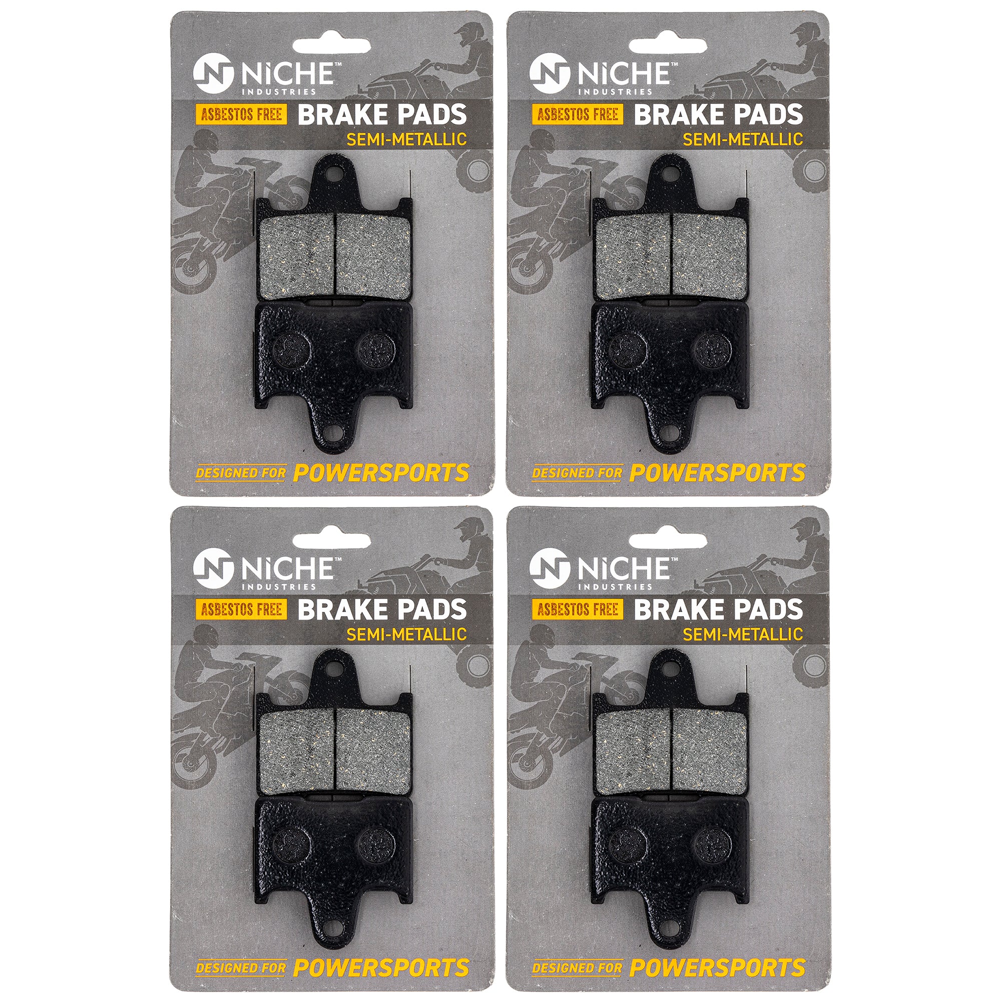 Rear Brake Pads Kit Semi-Metallic 4-Pack for zOTHER Yamaha Venture Phazer 8DJ-W0046-01-00 NICHE 519-KPA2649D