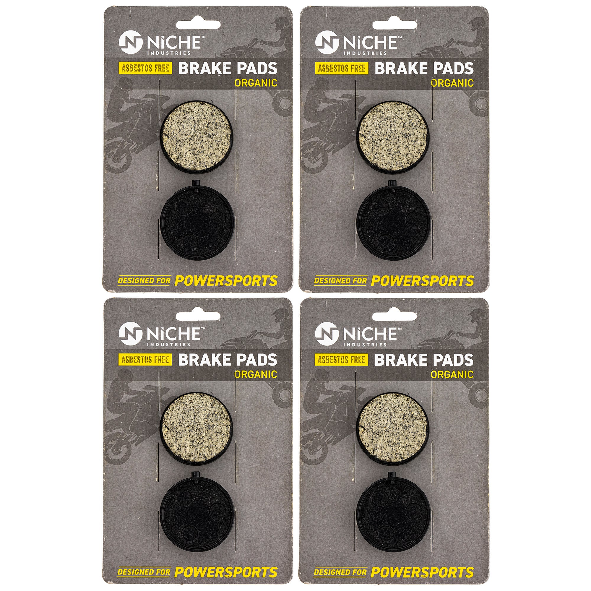 Organic Brake Pad Set 4-Pack for zOTHER Yamaha VK540 Venture SRV Phazer 89J-25911-00-00 NICHE 519-KPA2684D