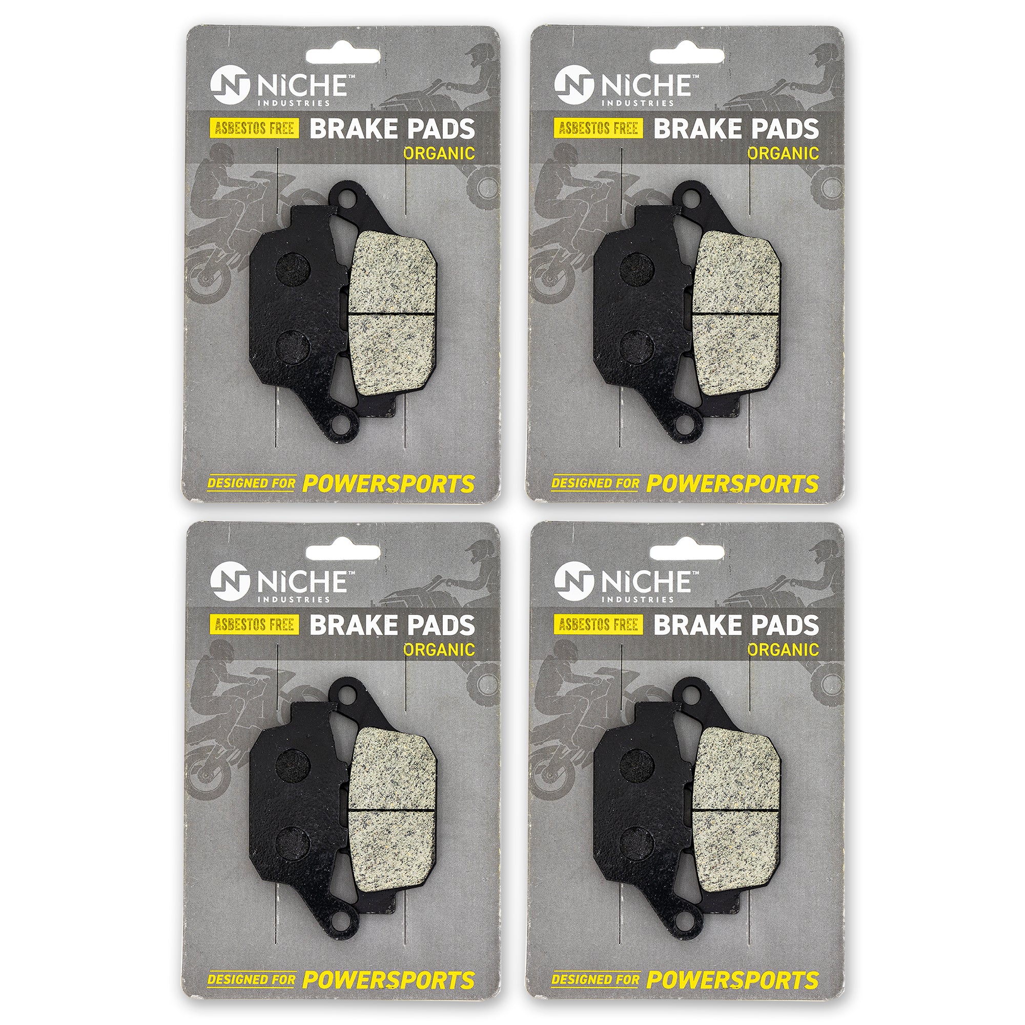 Rear Brake Pads Set 4-Pack for Yamaha FZ6R 20S-W0046-00-00 NICHE 519-KPA2689D