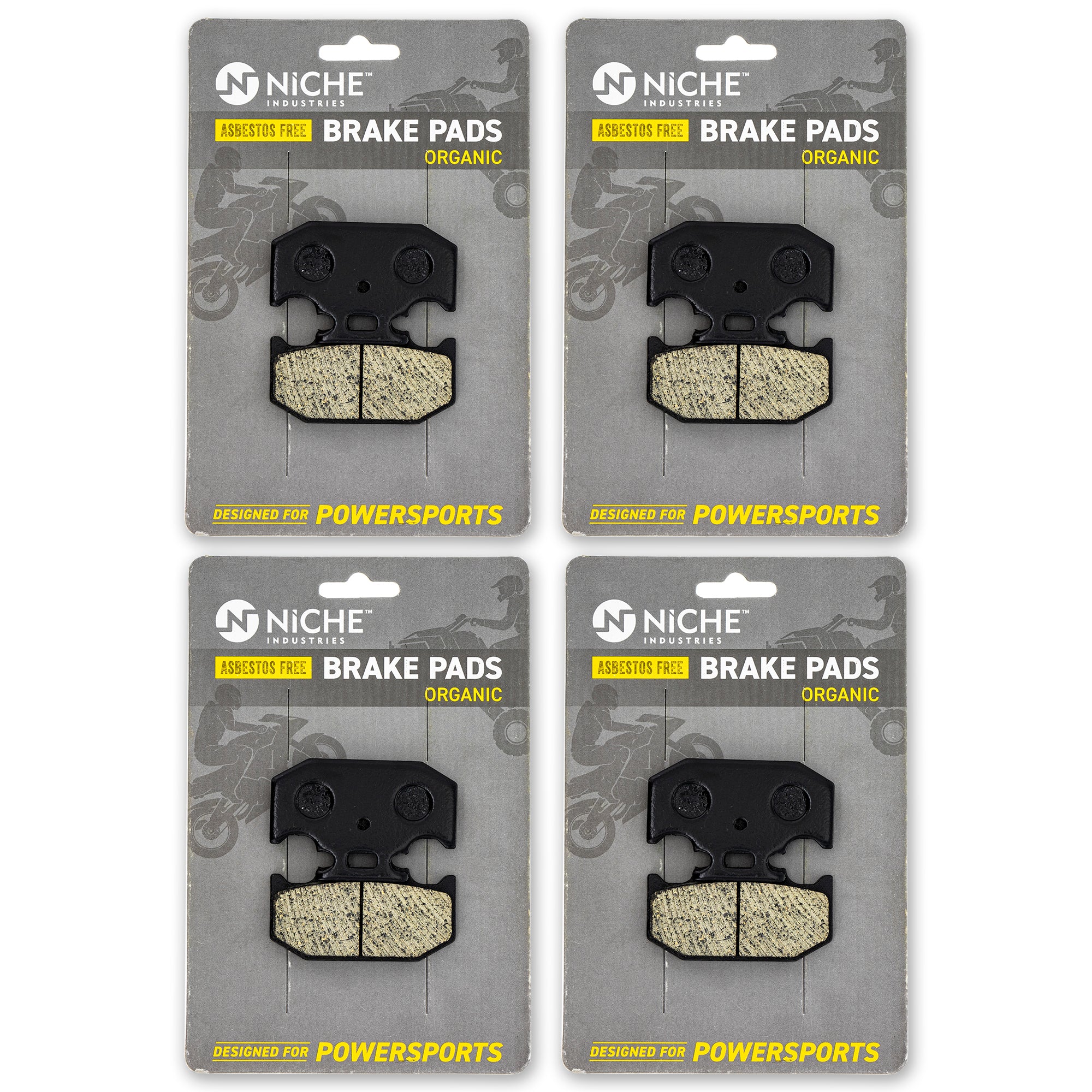 Rear Brake Pads Set 4-Pack for Yamaha TTR250 TTR225 5GF-W0046-00-00 NICHE 519-KPA2680D