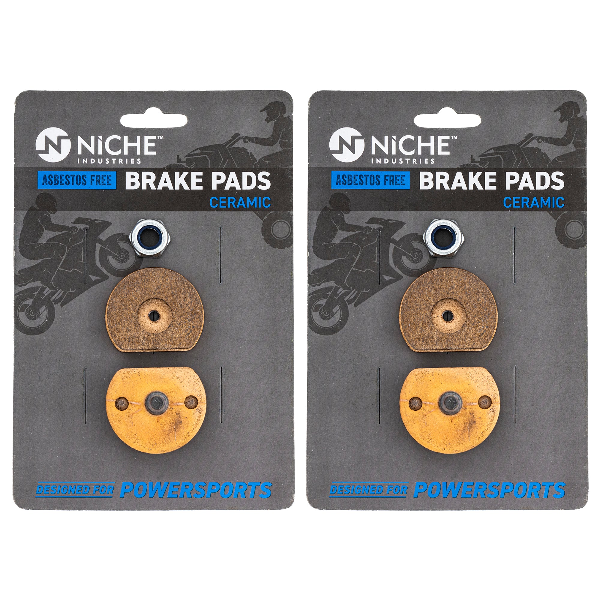 Rear Ceramic Brake Pad Set 2-Pack for BRP Can-Am Ski-Doo Sea-Doo Tundra Skandic 860700100 NICHE 519-KPA2695D