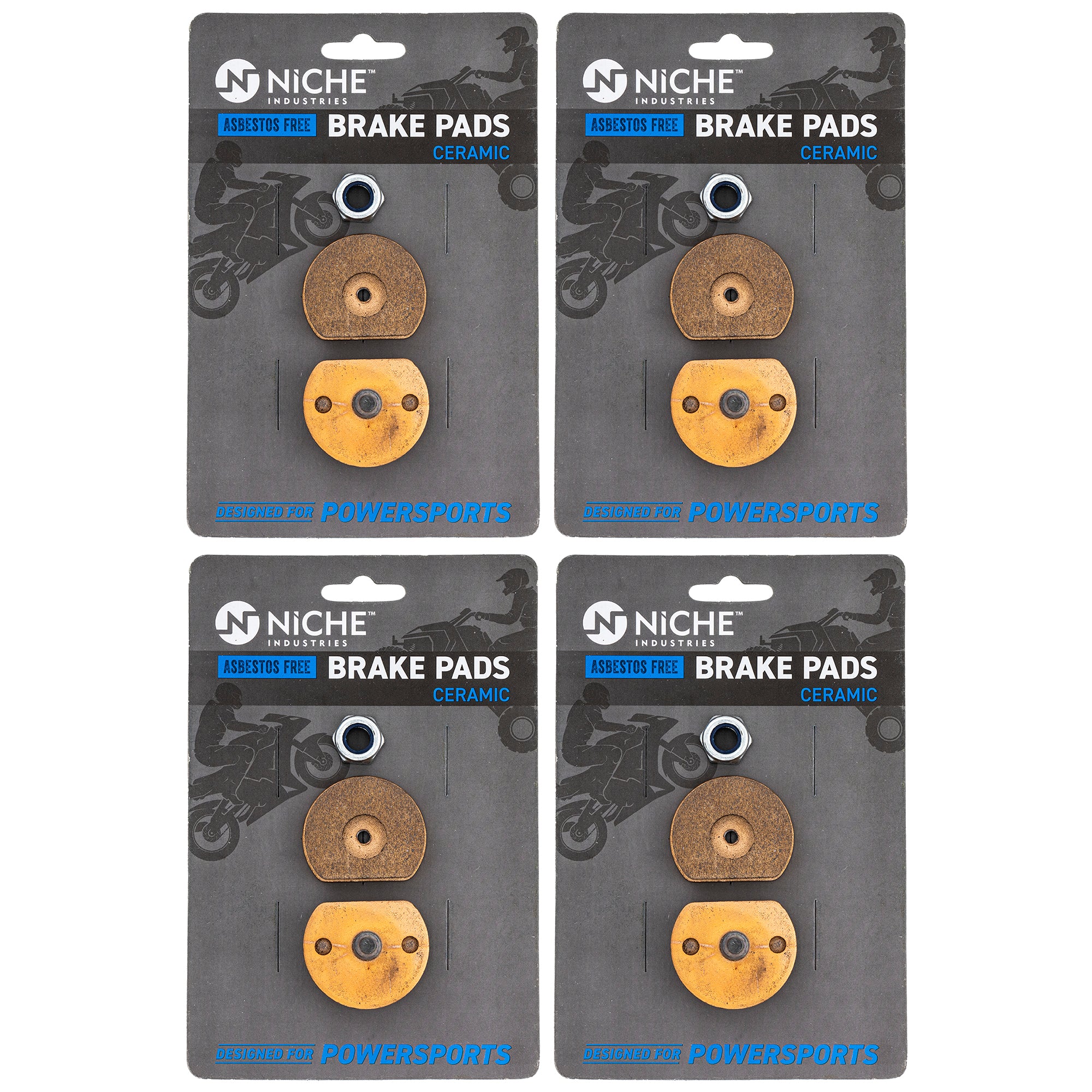 Rear Ceramic Brake Pad Set 4-Pack for BRP Can-Am Ski-Doo Sea-Doo Tundra Skandic 860700100 NICHE 519-KPA2695D
