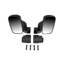 Black side view mirrors with mounting brackets